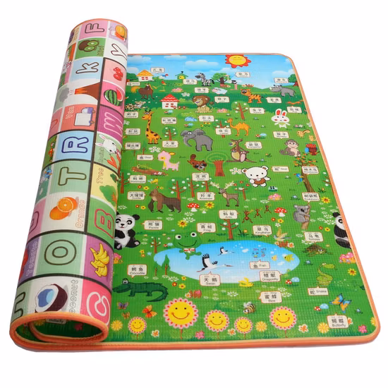 Baby-Krabbel-Baby-Spielmatte für den Boden, große pädagogische Lernmatte aus Baumwolle für den Bauch