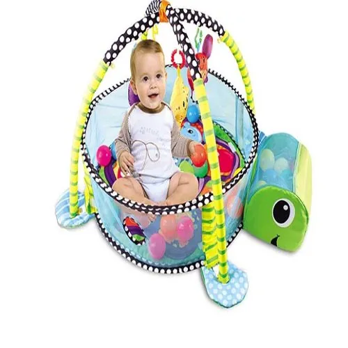 Baby-Teppichmatte, Baumwolle, rund, Tier-Fitnessstudio, Baby-Spielmatte