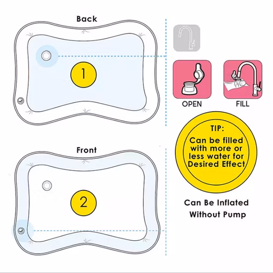 Baby faltbare Wasserspielmatte, aufblasbare Spielmatte, schwimmende Bauchzeitmatte, wasserdichte Baby-Wassermatte für Kleinkinder